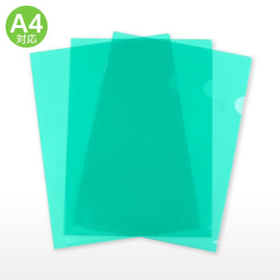 クリアファイル箔押し印刷スタンダード/A4（緑）