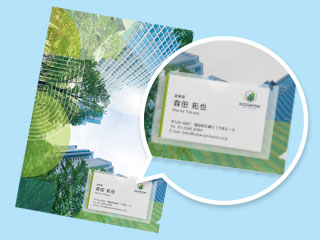 名刺ポケット付きクリアファイル